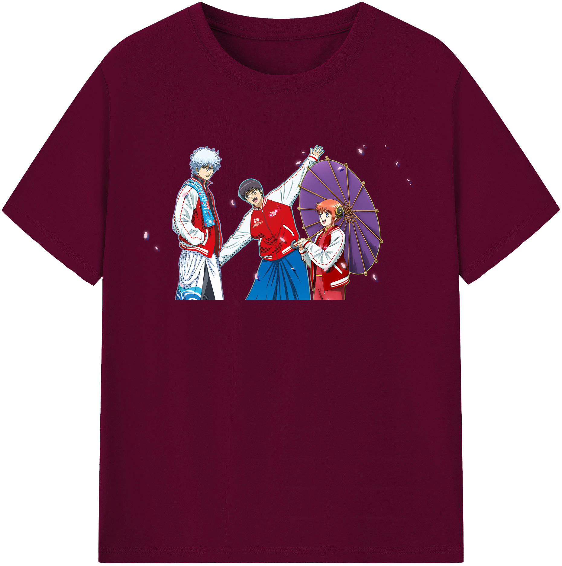 （画像用） ぎんたま 坂田銀時（さかたぎんとき） 神楽 志村新八（しむら しんぱち） GINTAMA Sakata Gintoki Kagura Shimura Shinpachi レディースカジュアルプリントTシャツ（綿100％）